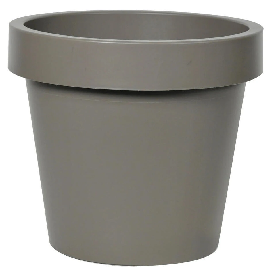 Mega Collections Plantenpot/bloempot - Kunststof - Taupe - D30 Cm