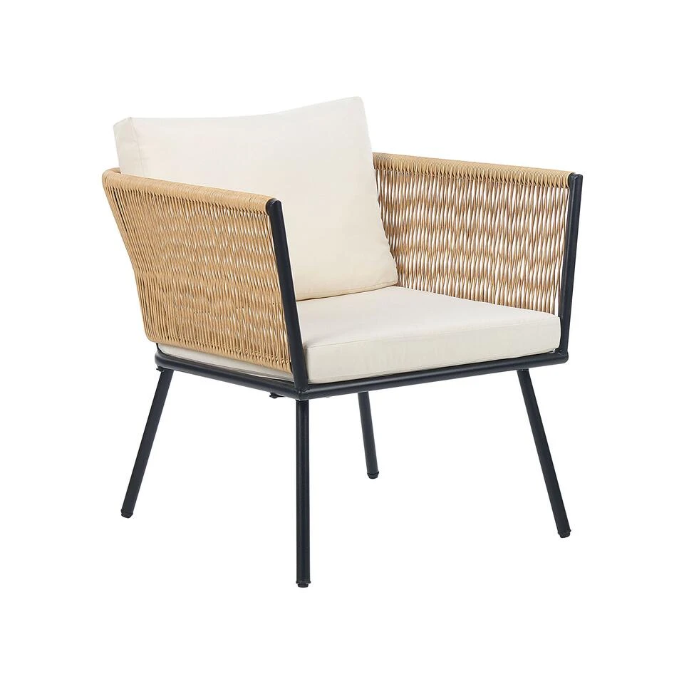 Beliani Bistroset GARGANO - Beige Pe Rotan - Afbeelding 4