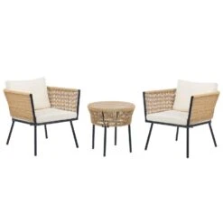 Beliani Bistroset GARGANO - Beige Pe Rotan