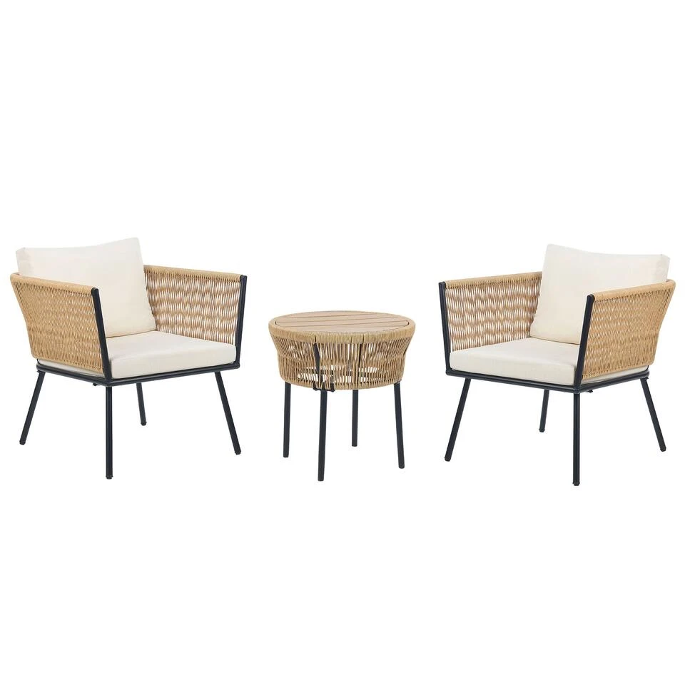 Beliani Bistroset GARGANO - Beige Pe Rotan