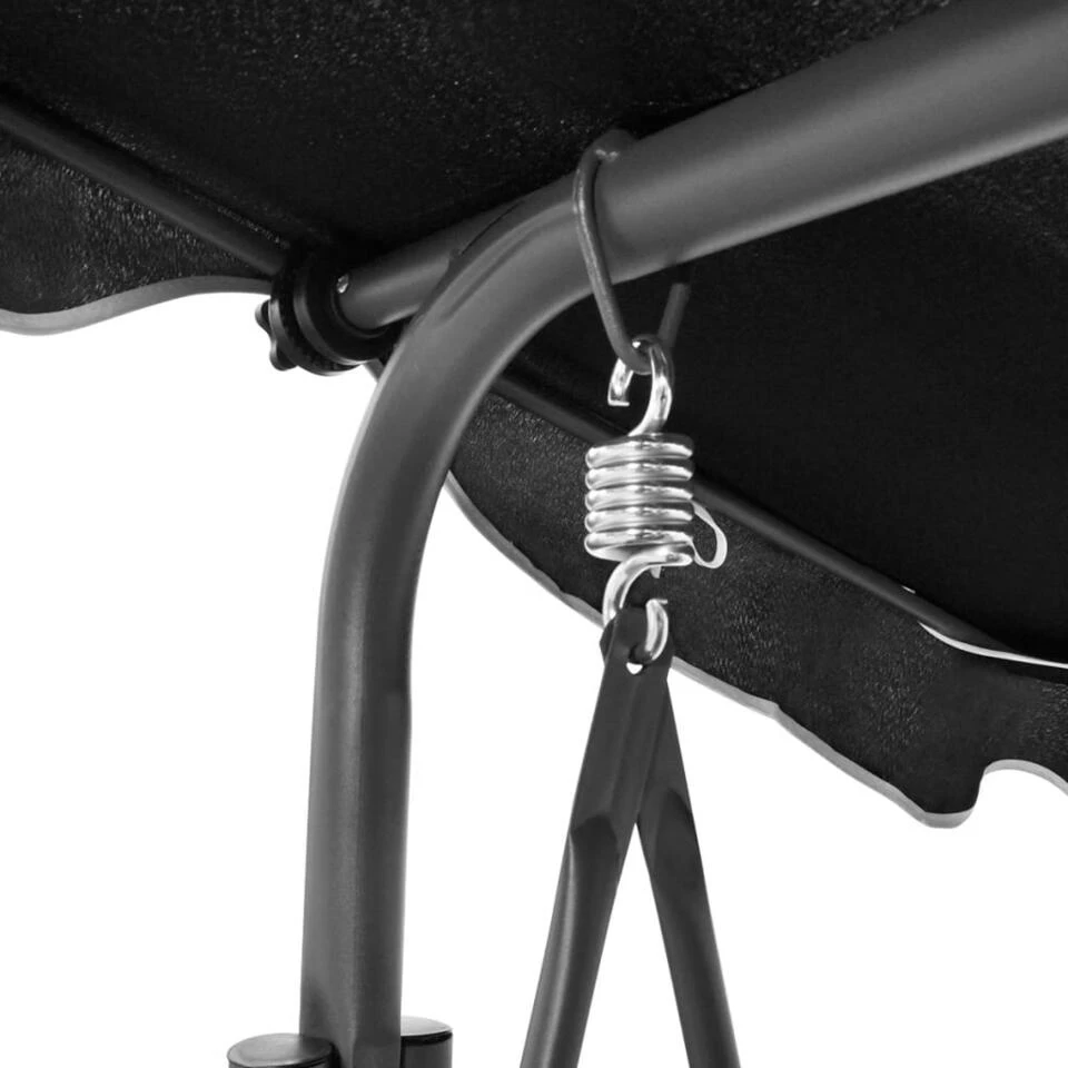 VidaXL Schommelbank Met Luifel Zwart - Afbeelding 3