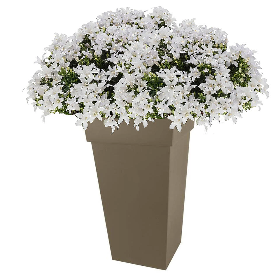 EDA Plantenpot/bloempot - Kunststof - Taupe - L43 X B43 X H80 Cm - 98L - Afbeelding 2