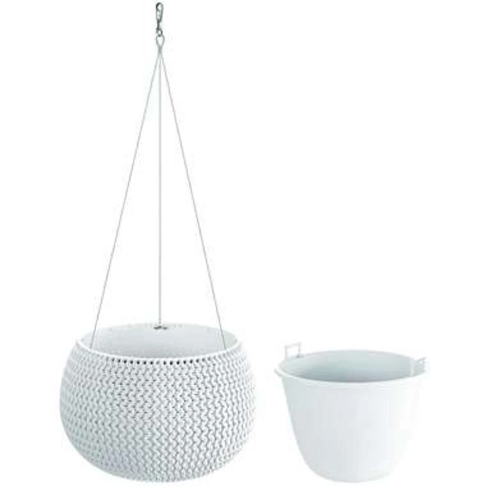Prosperplast Prosperplats Bloempot Splofy Hangend - Wit - Kunststof - 29 Cm
