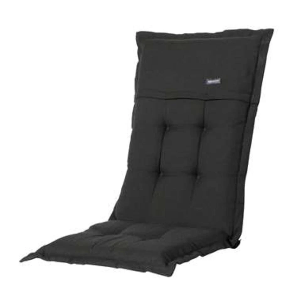 Madison Tuinstoelkussen Hoge Rug Rib Zwart