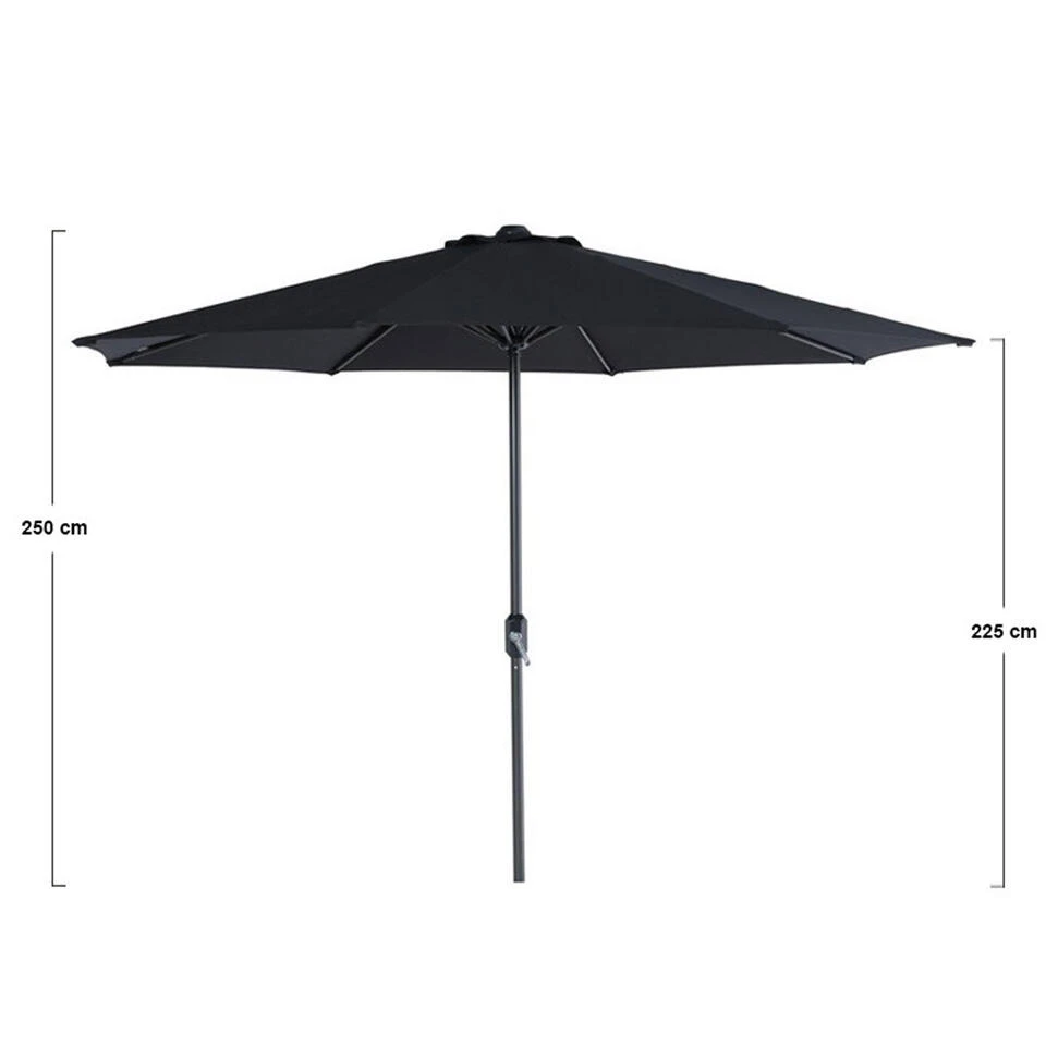 Garden Impressions Lotus Parasol Ø300 Cm - Zwart - Afbeelding 2
