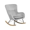 Beliani Schommelstoel ELLAN - Grijs Fluweel