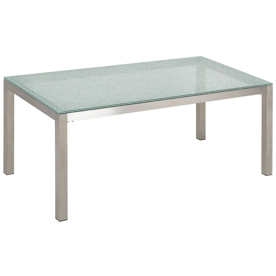 Beliani Eettafel GROSSETO - Transparant Veiligheidsglas, Rvs