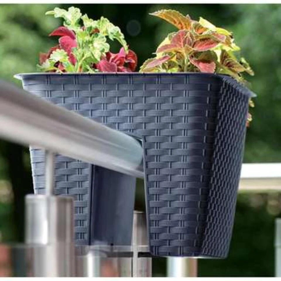 Prosperplast Prosperplats Bloempot Ratolla - Balkon - Antraciet - Kunststof - 8,5 L - Afbeelding 2