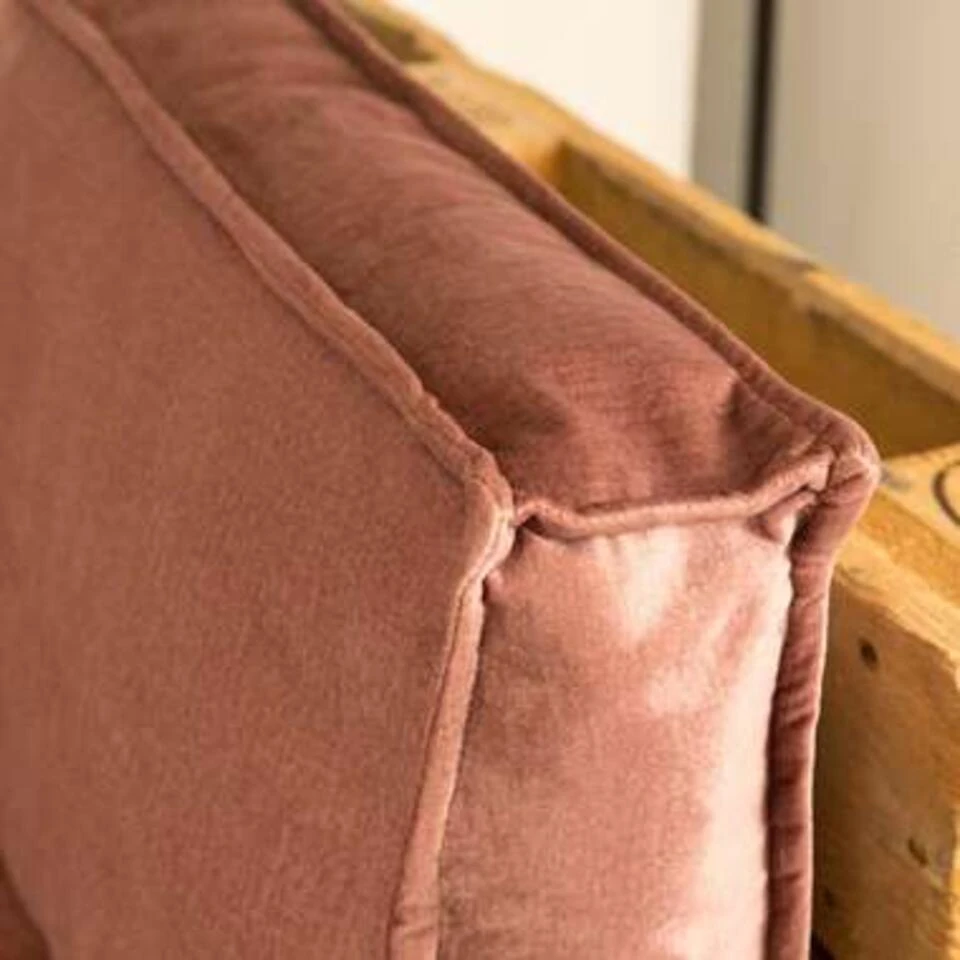 2L Home & Garden Palletkussenset Velvet Oud Roze - 3 Pièces - Afbeelding 3