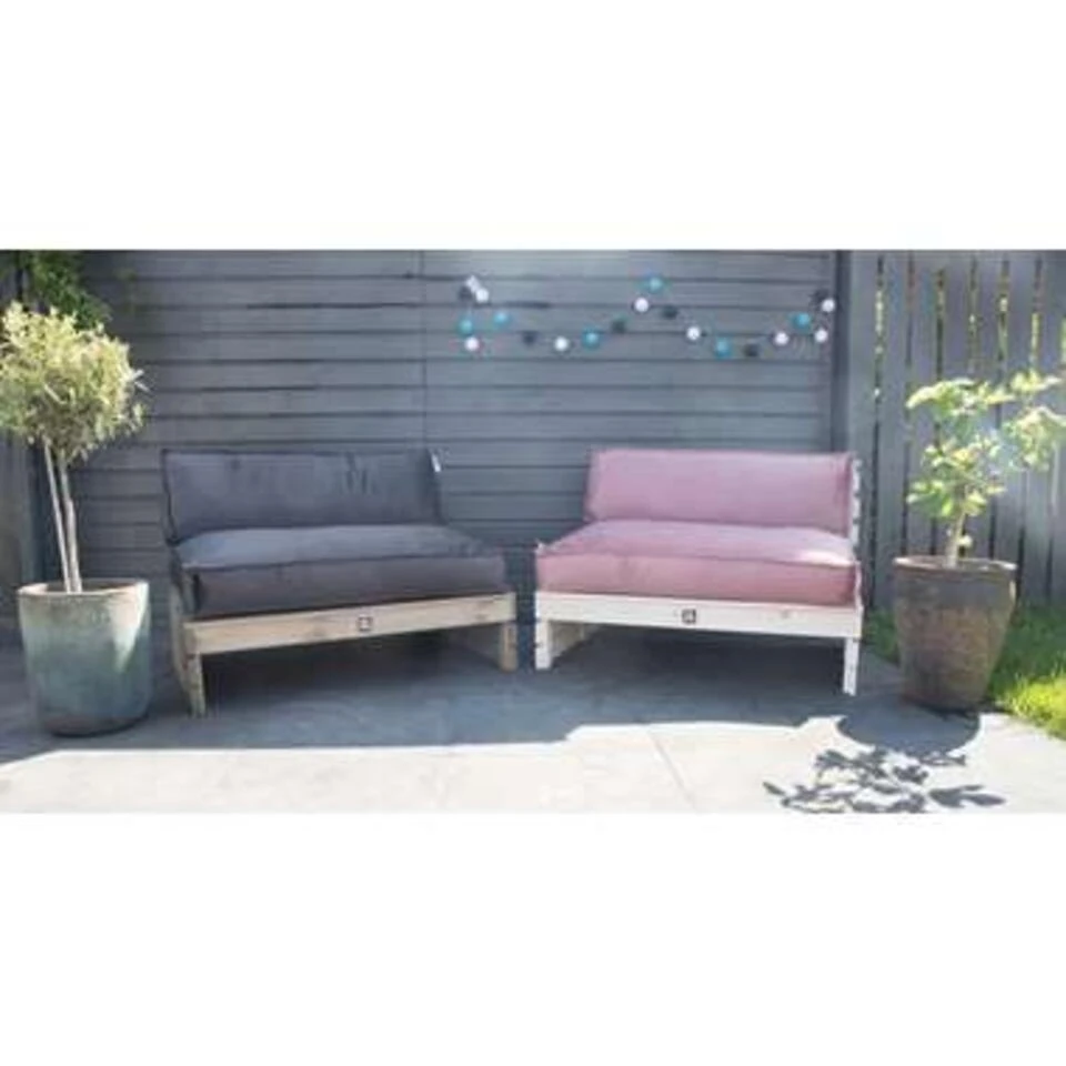 2L Home & Garden Palletkussenset Velvet Oud Roze - 3 Pièces - Afbeelding 4