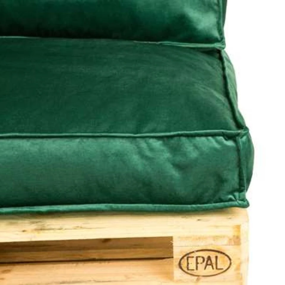 2L Home & Garden Palletkussen Velvet Donkergroen - 60 X 40cm - Afbeelding 2