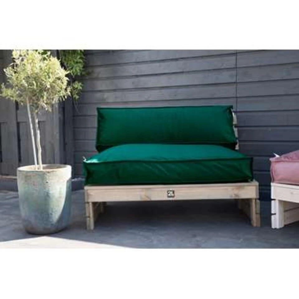 2L Home & Garden Palletkussen Velvet Donkergroen - 60 X 40cm - Afbeelding 3