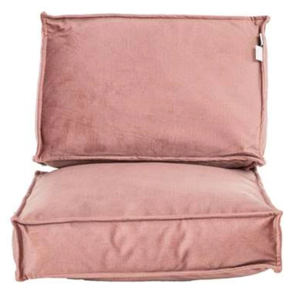 2L Home & Garden Loungeset Kussen Velvet Oud Roze - 60 X 60cm - Afbeelding 4