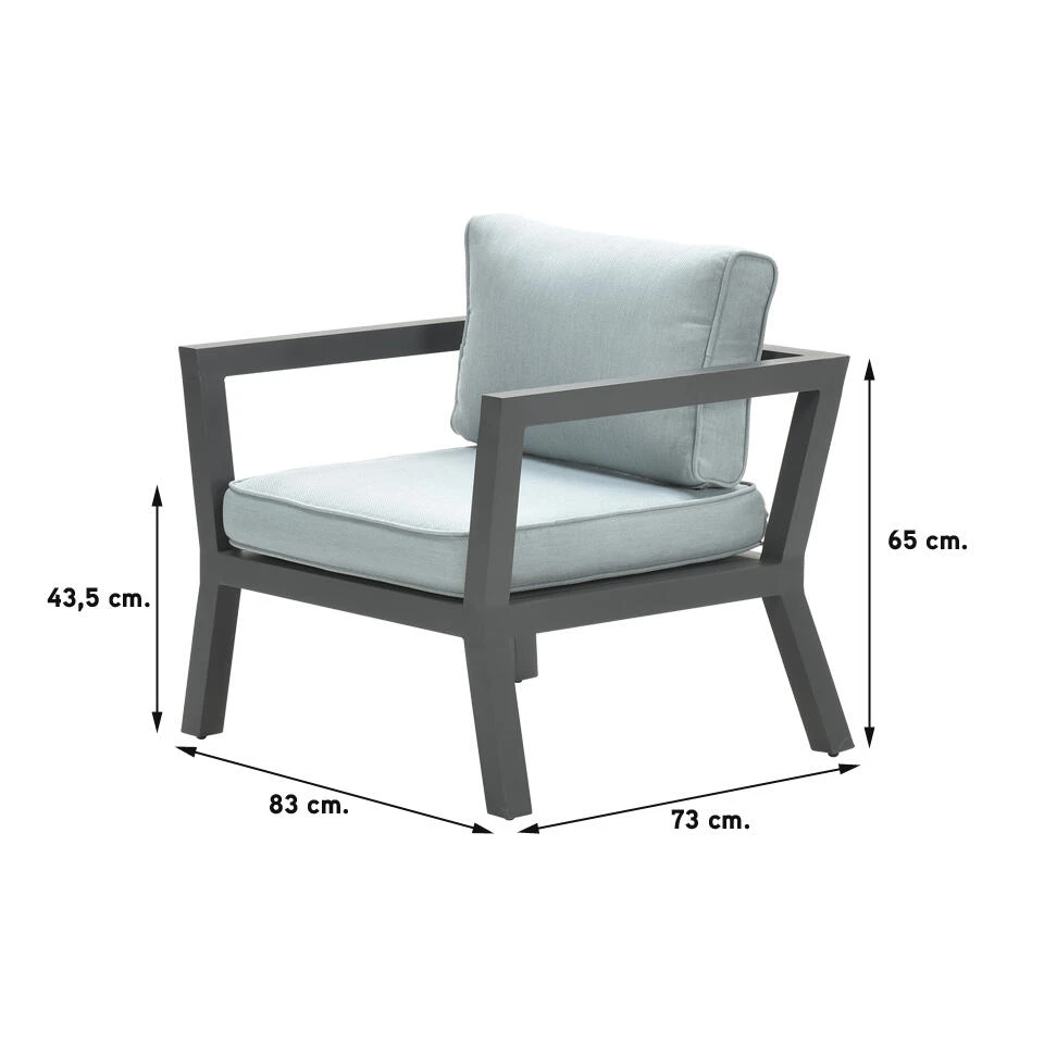 Garden Impressions San Luis Loungestoel - Mint Grijs - Afbeelding 2