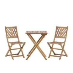 Beliani Bistroset TERNI - Lichte Houtkleur Acaciahout