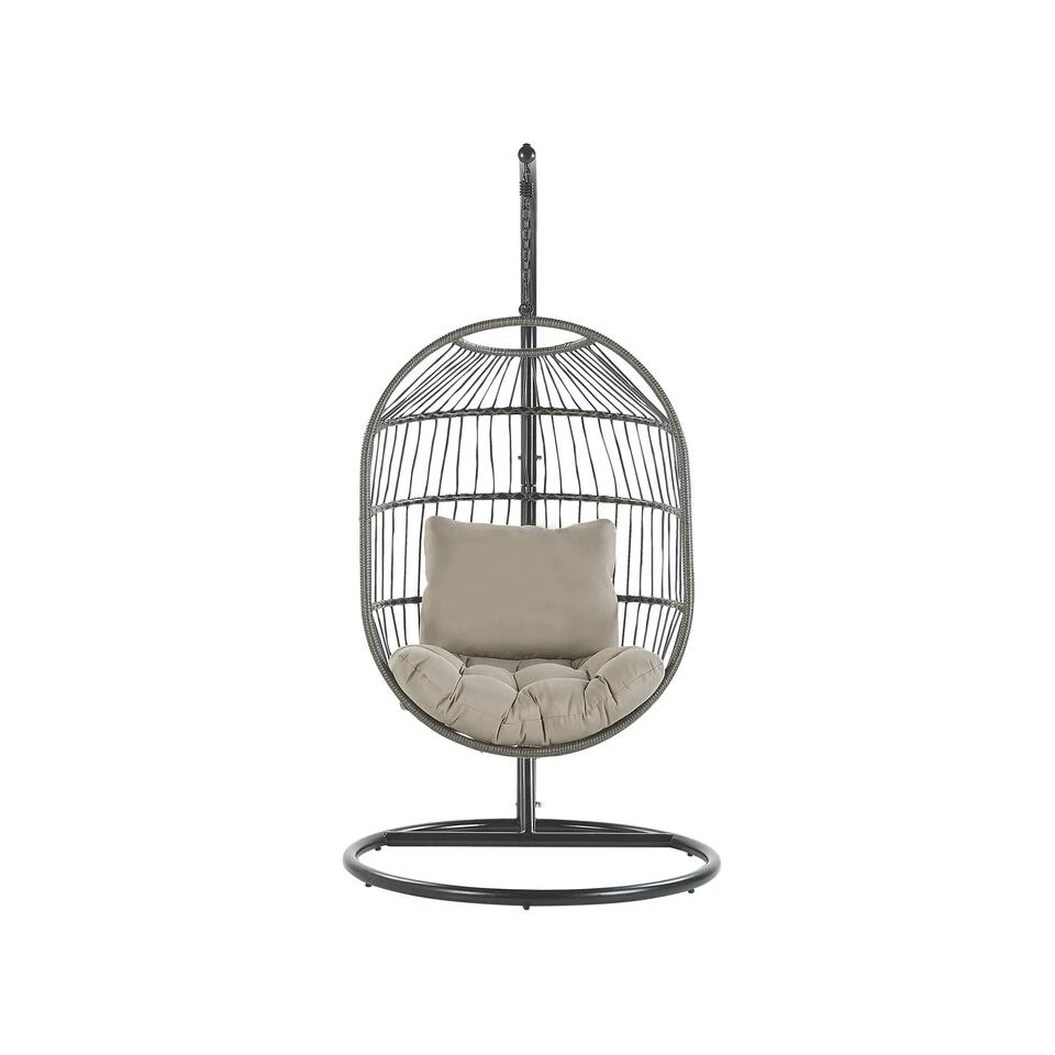 Beliani Hangstoel ALBA - Zwart Pe Rotan - Afbeelding 3