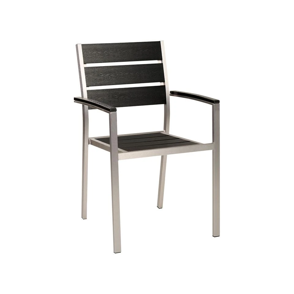 Beliani Tuinstoel VERNIO - Zwart Kunsthout - Afbeelding 4