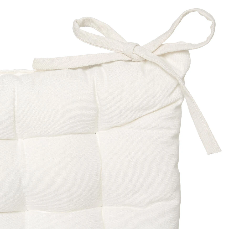 Atmosphera Stoelkussen - Wit - Katoen - 38 X 6 Cm - Zitkussen - Afbeelding 2