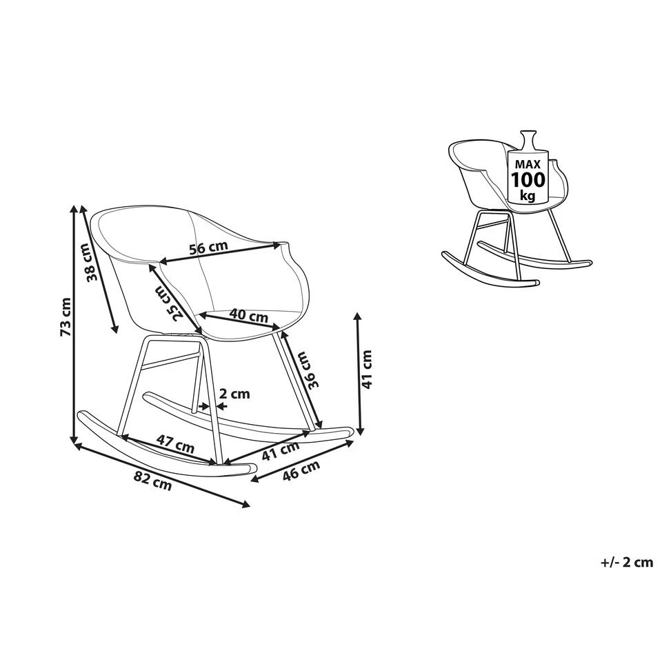 Beliani Schommelstoel HARMONY - Roze Polypropyleen - Afbeelding 3