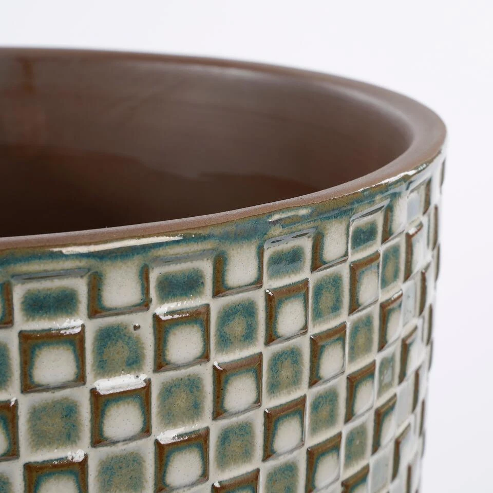 Mica Decorations Daan Bloempot - H17,5 X Ø19 Cm - Wit - Afbeelding 2