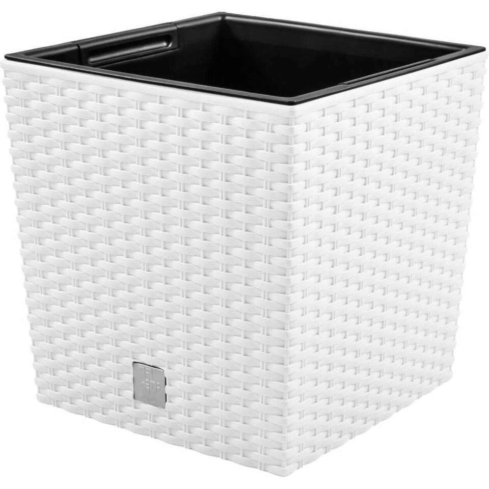 Prosperplast Plantenbak Rato - Wit - Rotan - Kunststof - 32 Cm - Afbeelding 3