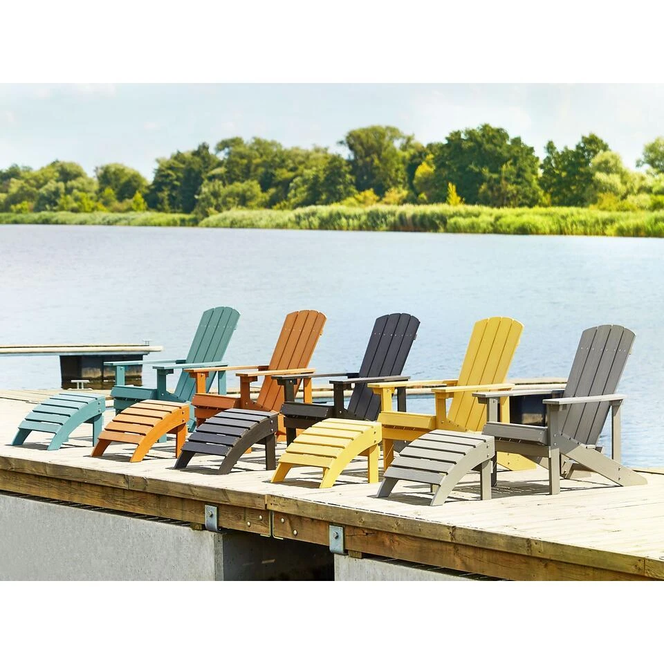 Beliani Voetenbankje ADIRONDACK - Grijs Kunsthout - Afbeelding 2