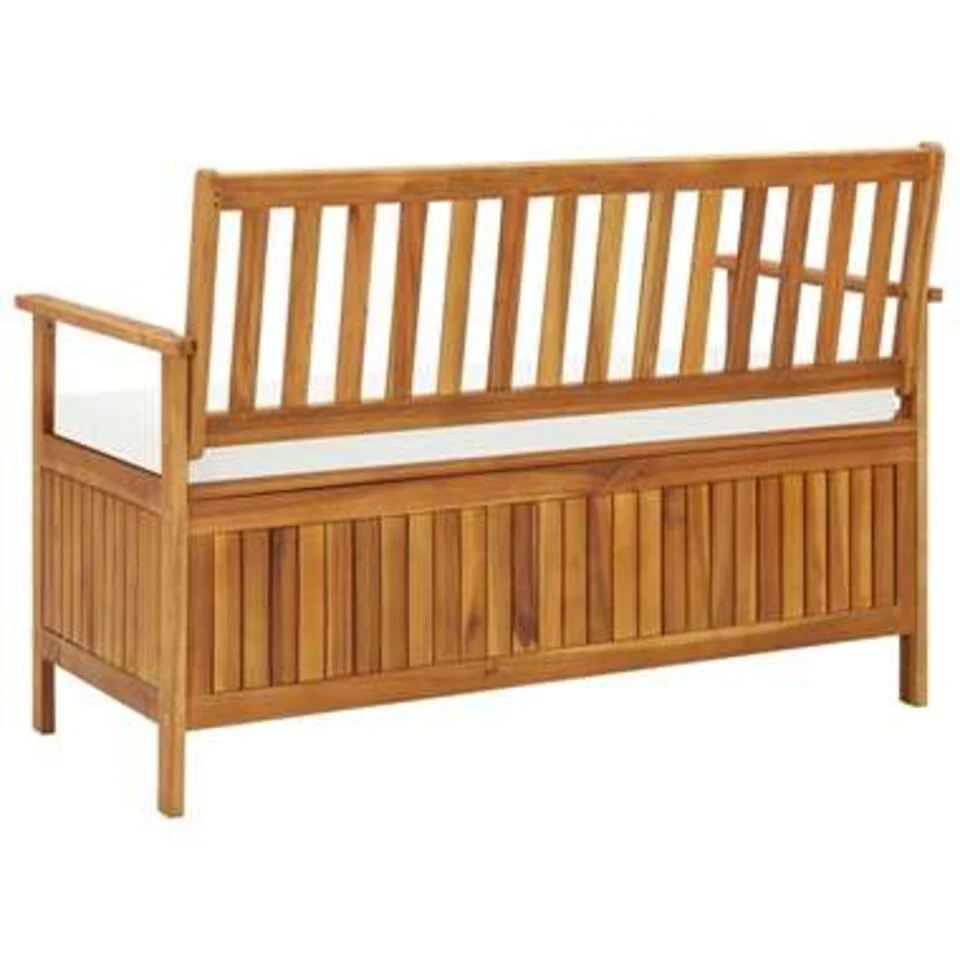 VidaXL Tuinopslagbank 120x63x84 Cm Massief Acaciahout - Afbeelding 4