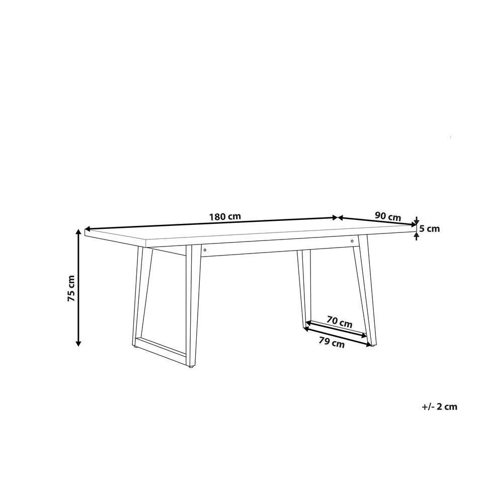 Beliani Eettafel ORIA - Grijs Vezelcement - Afbeelding 3