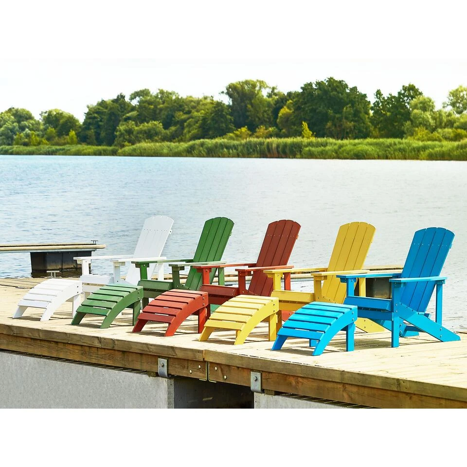 Beliani Voetenbankje ADIRONDACK - Rood Kunsthout - Afbeelding 2