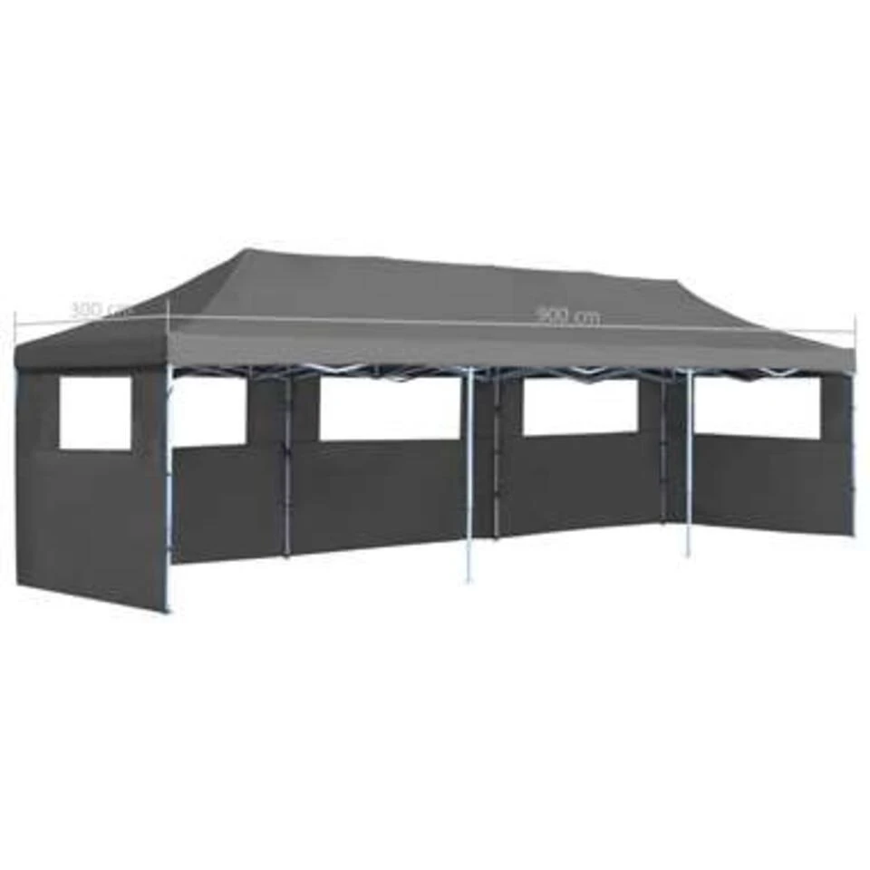 VidaXL Vouwtent Pop-up Met 5 Zijwanden 3x9 M Antraciet - Afbeelding 2