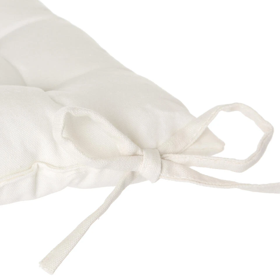 Atmosphera Stoelkussen - Wit - Katoen - 38 X 6 Cm - Zitkussen - Afbeelding 3