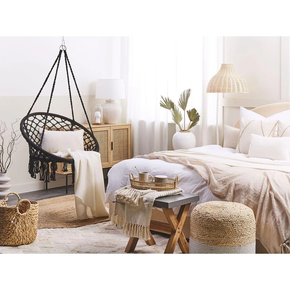 Beliani Hangstoel GABELLA - Zwart Katoen - Afbeelding 4