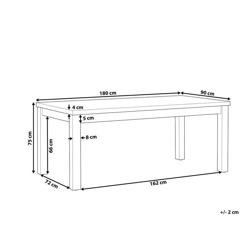 Beliani Eettafel OSTUNI - Grijs Vezelcement - Afbeelding 3