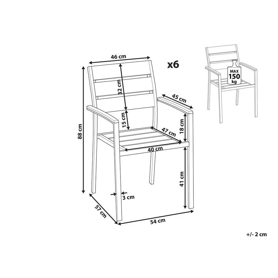 Beliani Tuinstoel VERNIO - Zwart Kunsthout - Afbeelding 3